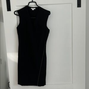 Helmut Lang Black Midi Dress with Asymmetric Detail